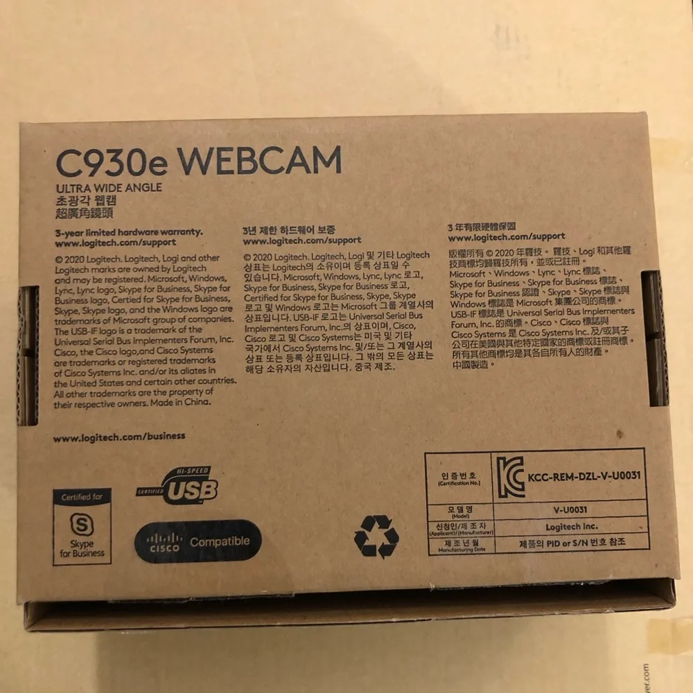Logitech C930e ultra wide angle Video Webcam
